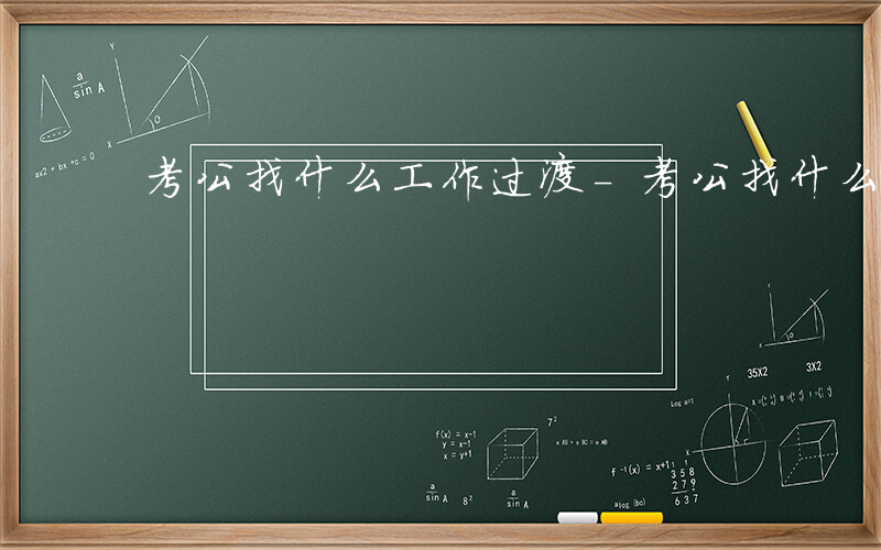 考公找什么工作过渡-考公找什么工作