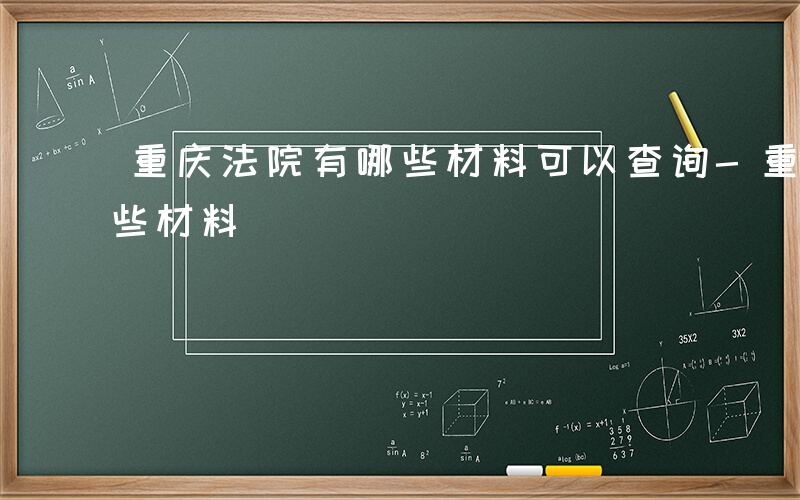 重庆法院有哪些材料可以查询-重庆法院有哪些材料